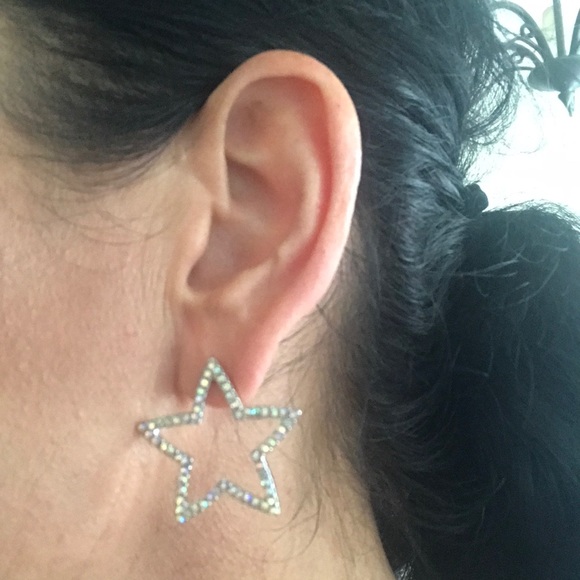 Topshop delicate star stud earrings rainbow bling - Picture 2 of 3